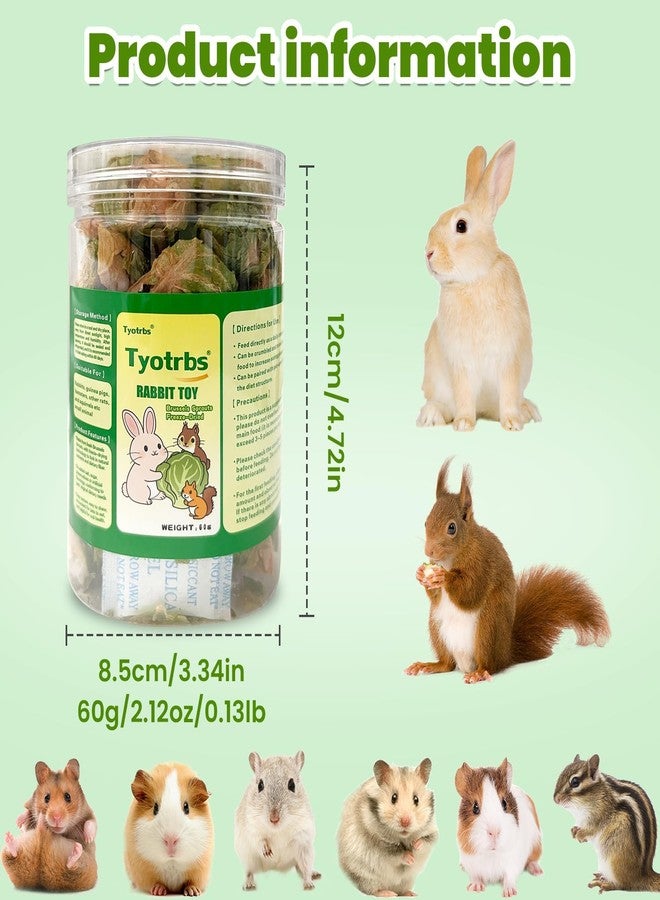 Tyotrbs Freeze Dried Brussels Sprouts Rabbit and Hamster Chew Treats Resealable Jar for Hamsters Bunny Guinea Pigs Groundhogs Natural Fiber Vitamin Snacks (Hamsters, Rabbits, Chinchillas, Guinea Pigs) - Image 4
